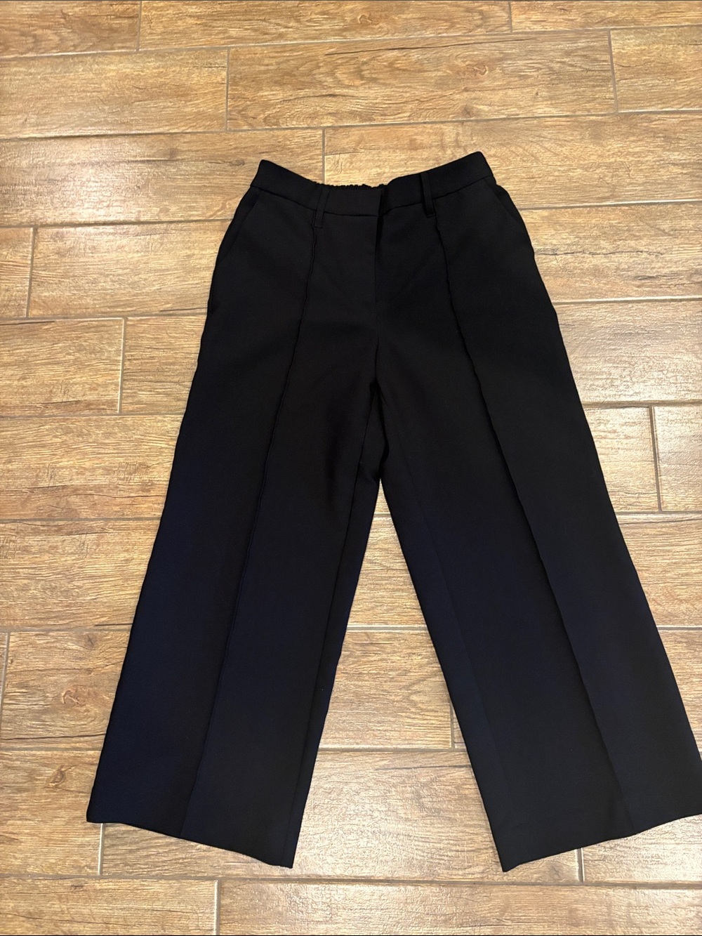 Nine West Black Wide-Leg Cropped Dress Pants